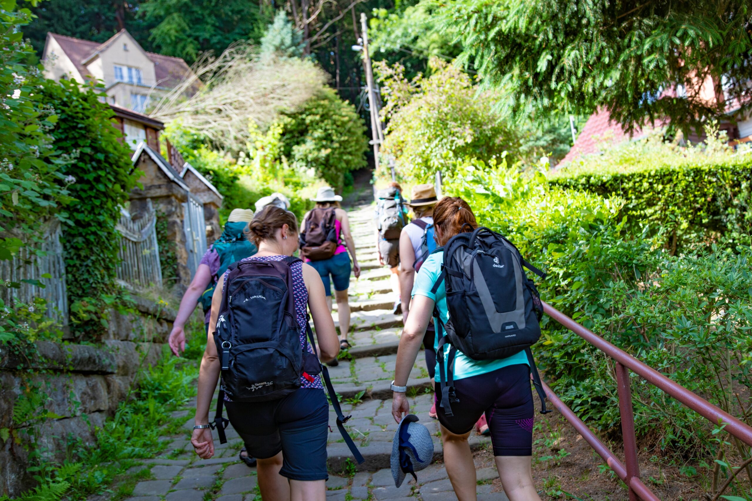 Wandergruppe Aufstieg nach Naundorf